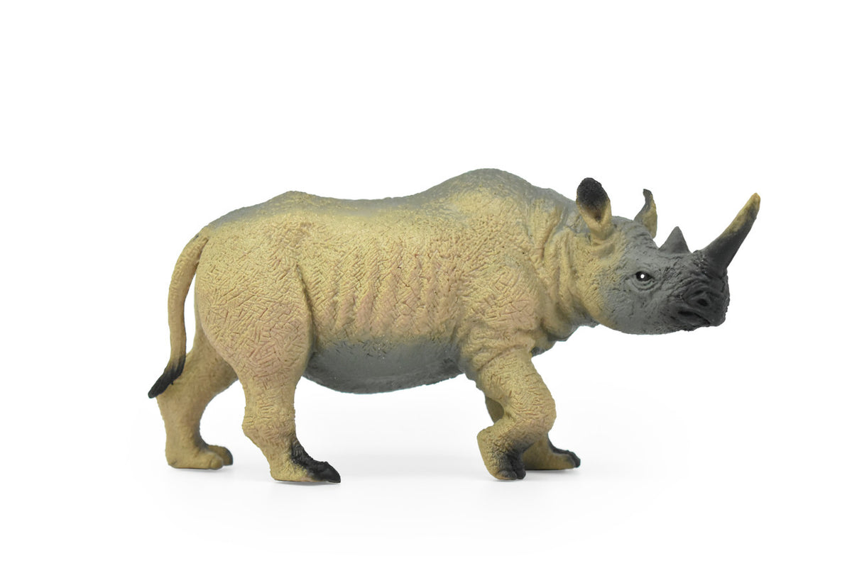 Rhino, Rhinoceros, Very Nice Plastic Design, African Animal Figure, Educational, Figure, Lifelike, Diorama Model, Figurine, Replica, Toy, Kids,  6 Inches.