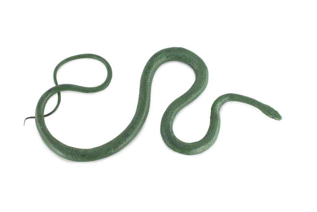 Rat Snake, Green, Hand Painted, High Quality, Hard Rubber Snake, Realistic Reptile, Toy Figure, Model, Replica, Kids, Educational, Gift, 17" IM12 B657