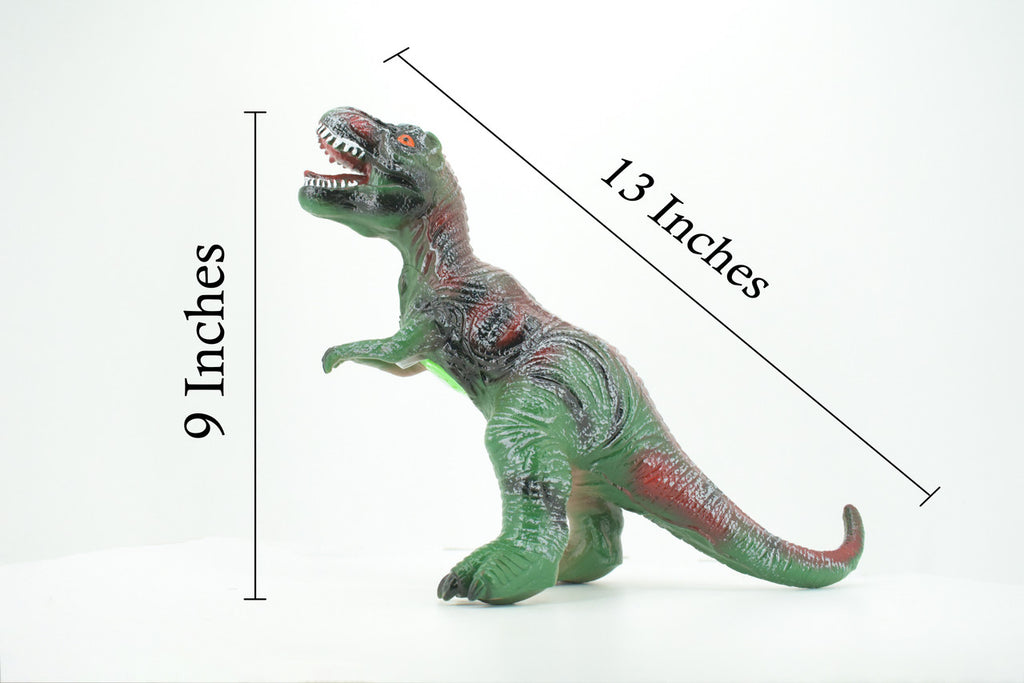 Tyrannosaurus Rex, T Rex, Cretaceous Dinosaur, Hand Painted, Educational, Soft Rubber, Lifelike Model, Figurine, Replica, Gift,    13"   AR04 B300