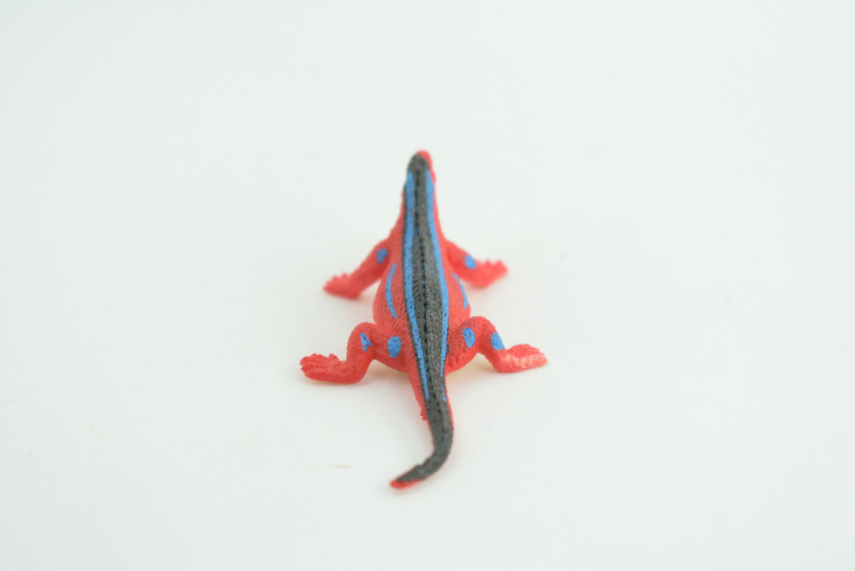 Red Head Agama, Rainbow Lizard, Rubber Reptile, Hand Painted, Educational, Realistic, Model, Replica, Toys, Kids, Gift,   2 1/2 Inches.    WR41 B197