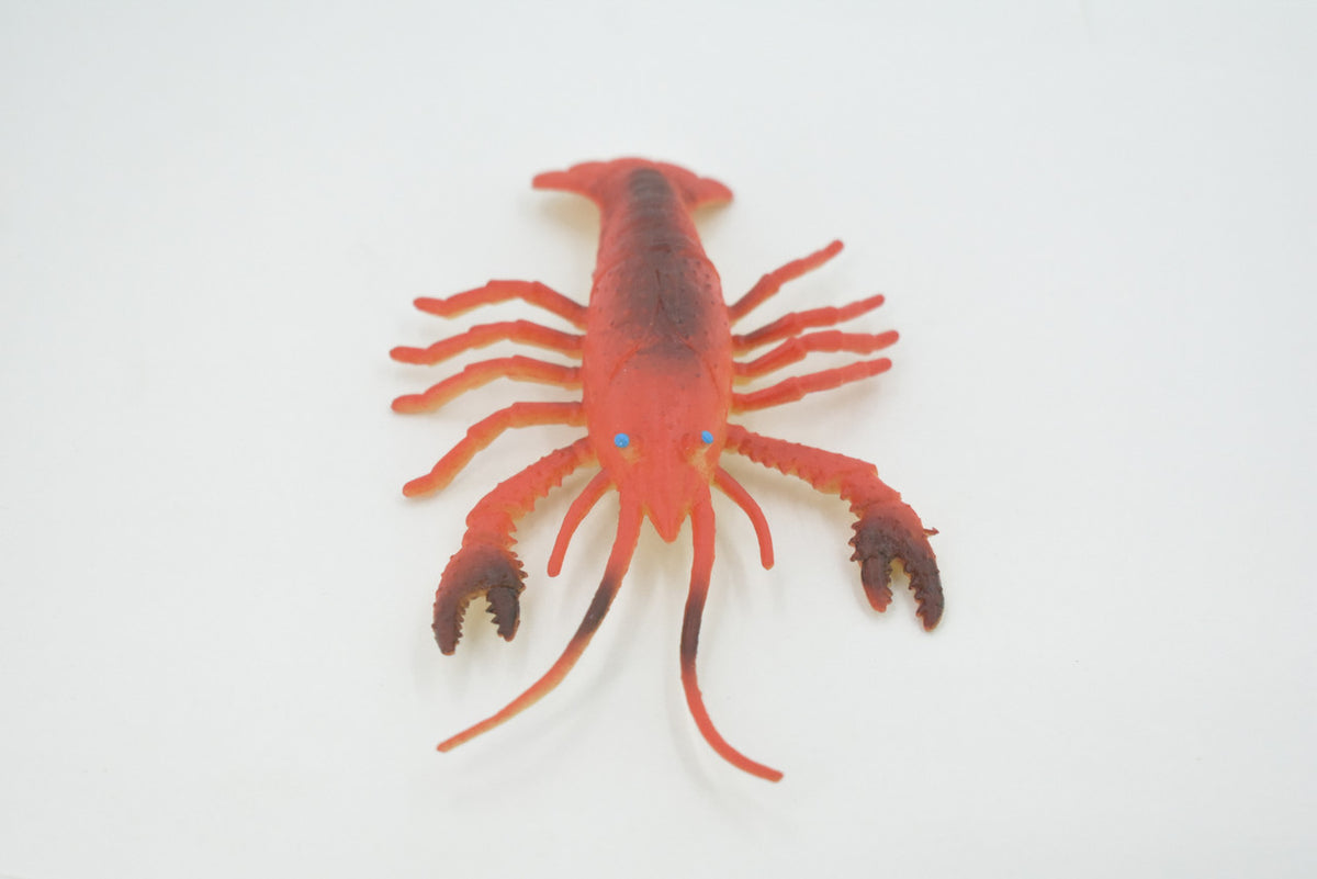 Lobster, Crayfish, Crawdad Design, Orange, Rubber Crustaceans, Educational, Figure, Lifelike, Model, Replica, Gift,     5"      F6002 B377