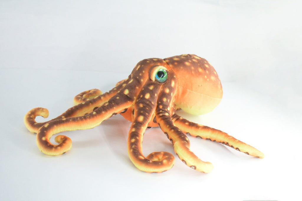 Octopus, Brown, Octopuses, Octopodes, Saltwater, Stuffed Animal, Educational, Plush, Realistic Figure, Lifelike Model, Replica, Gift,       14"        FT15 BB326