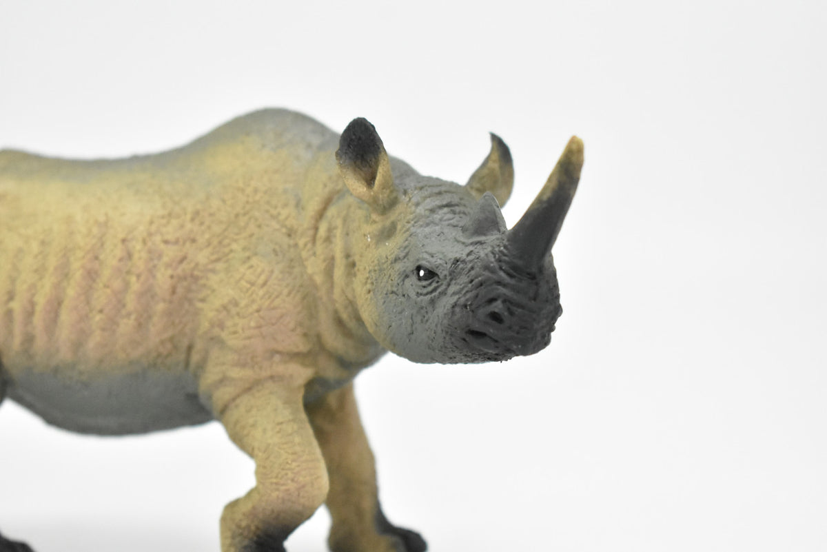 Rhino, Rhinoceros, Very Nice Plastic Design, African Animal Figure, Educational, Figure, Lifelike, Diorama Model, Figurine, Replica, Toy, Kids, Gift,    6 Inches.    CWG180 BB44