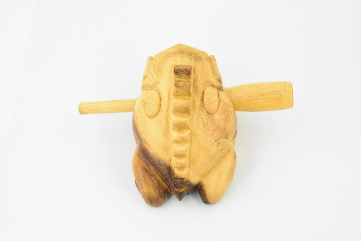 Frog, Toad, This 4 Inch Original hand carved wooden noise making frog toy is Hand Made in Northern Thailand. Educational, Hand Made, Figure, Model, Gift,     TH70 BB69  Not From China!