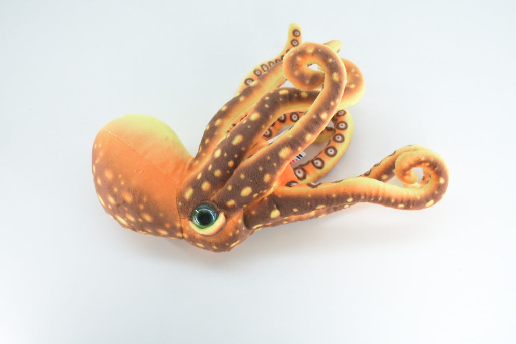 Octopus, Brown, Octopuses, Octopodes, Saltwater, Stuffed Animal, Educational, Plush, Realistic Figure, Lifelike Model, Replica, Gift,       14"        FT15 BB326