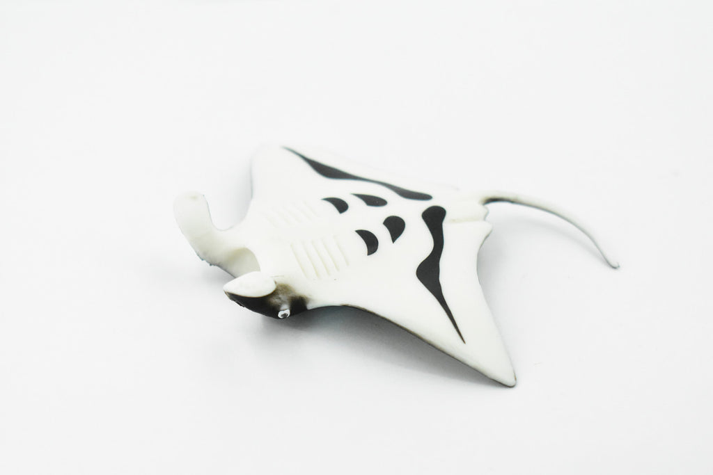 Manta Ray, Devil Fish, Museum Quality, Educational, Rubber Fish, Hand Painted, Realistic Toy Figure, Diorama Model, Kids,   4 Inches.