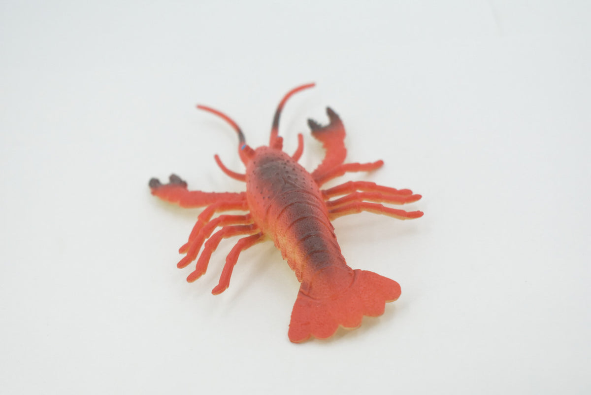 Lobster, Crayfish, Crawdad Design, Orange, Rubber Crustaceans, Educational, Figure, Lifelike, Model, Replica, Gift,     5"      F6002 B377