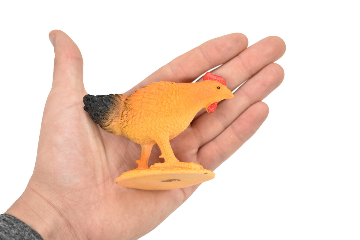 Chicken, Hen, Barn Bird, Realistic, Educational, Small Toy, Model, Very Nice Plastic Design, Replica, Birds, Animal, Kids,  4 Inches. 