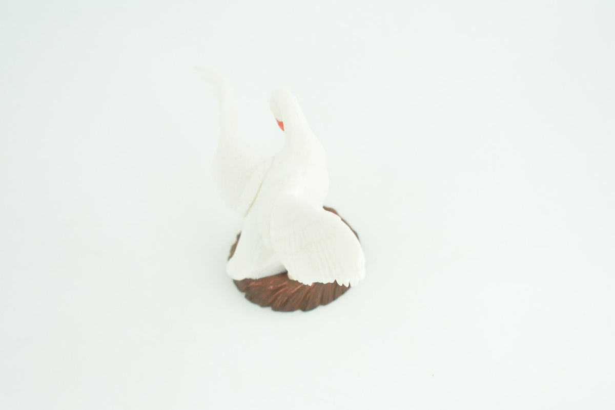 Swan with eggs, Hand Painted, Educational, High Quality Rubber Bird, Realistic, Diorama, Very Nice Design, Figure, Toys, Kids, Gift,  5  Inches. CH944 BB208
