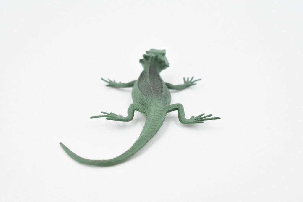 Lizard, Flat-Taled Horned Lizard, Green, Rubber, Toy Reptile, Realistic Figure, Model, Replica, Kids, Educational, Gift,     4"    F6102 B381