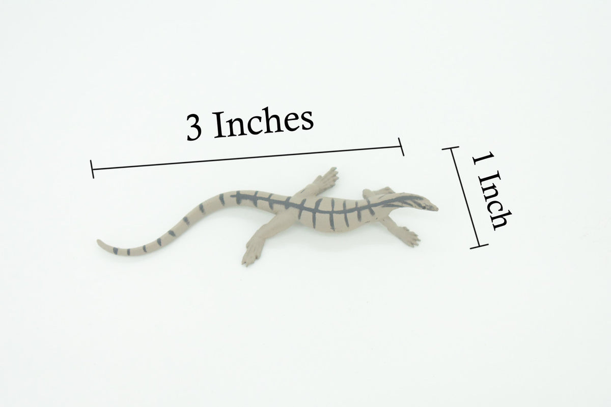 Desert Monitor Lizard, Hand Painted, Educational, Rubber Reptile, Realistic Figure, Lifelike Model, Replica, Gift,    3"   SF23 B45