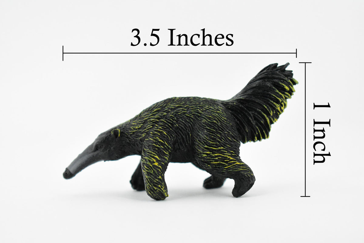 Anteater, Vermilingua, Very Nice Design, Hand Painted, Educational, Rubber Animal, Realistic Toy Figure, Diorama Model, Kids,  3 1/2 Inches.