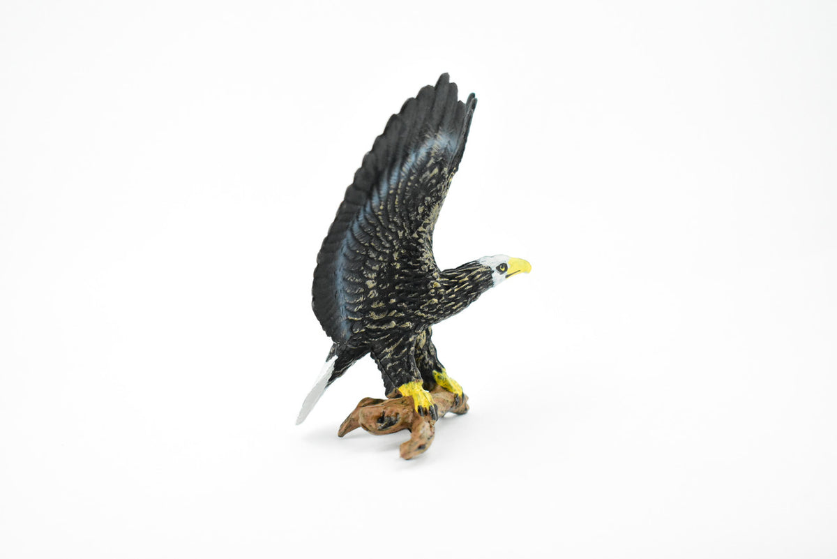 Bald Eagle, North America Eagle, Museum Quality, Rubber Bird, Hand Painted, Realistic Toy Figure, Diorama Model, Kids, Educational, Gift,       4 1/2 Inches.  