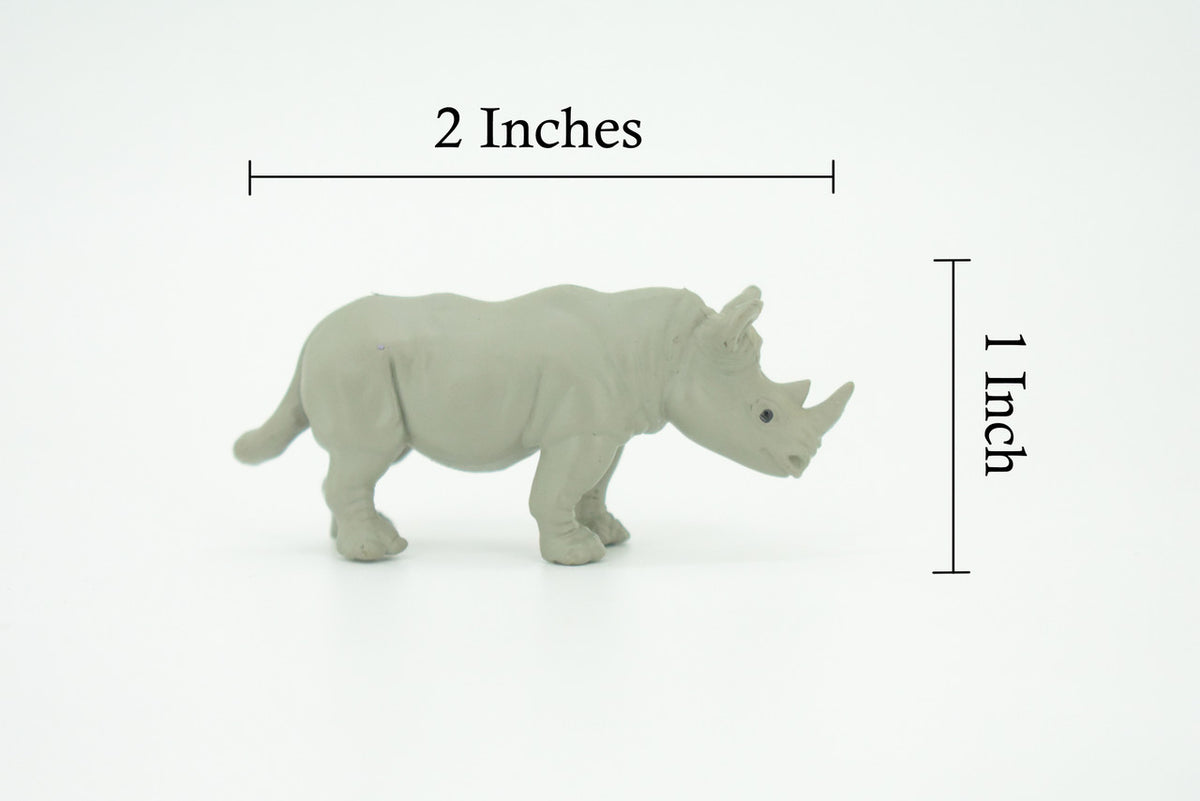 Black Rhino, Diceros bicornis, Educational, Rubber Animal, Realistic Figure, Lifelike, Gift,   2 1/2"   SF58 B58
