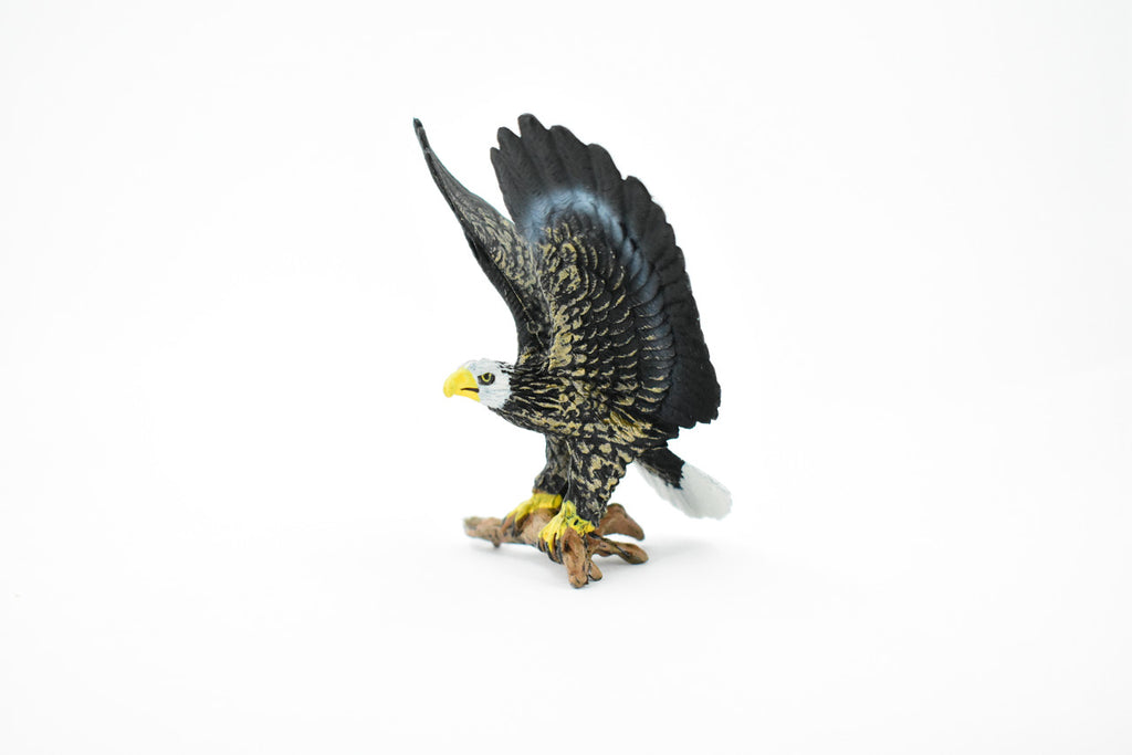 Bald Eagle, North America Eagle, Museum Quality, Rubber Bird, Hand Painted, Realistic Toy Figure, Diorama Model, Kids, Educational, Gift,       4 1/2 Inches.  
