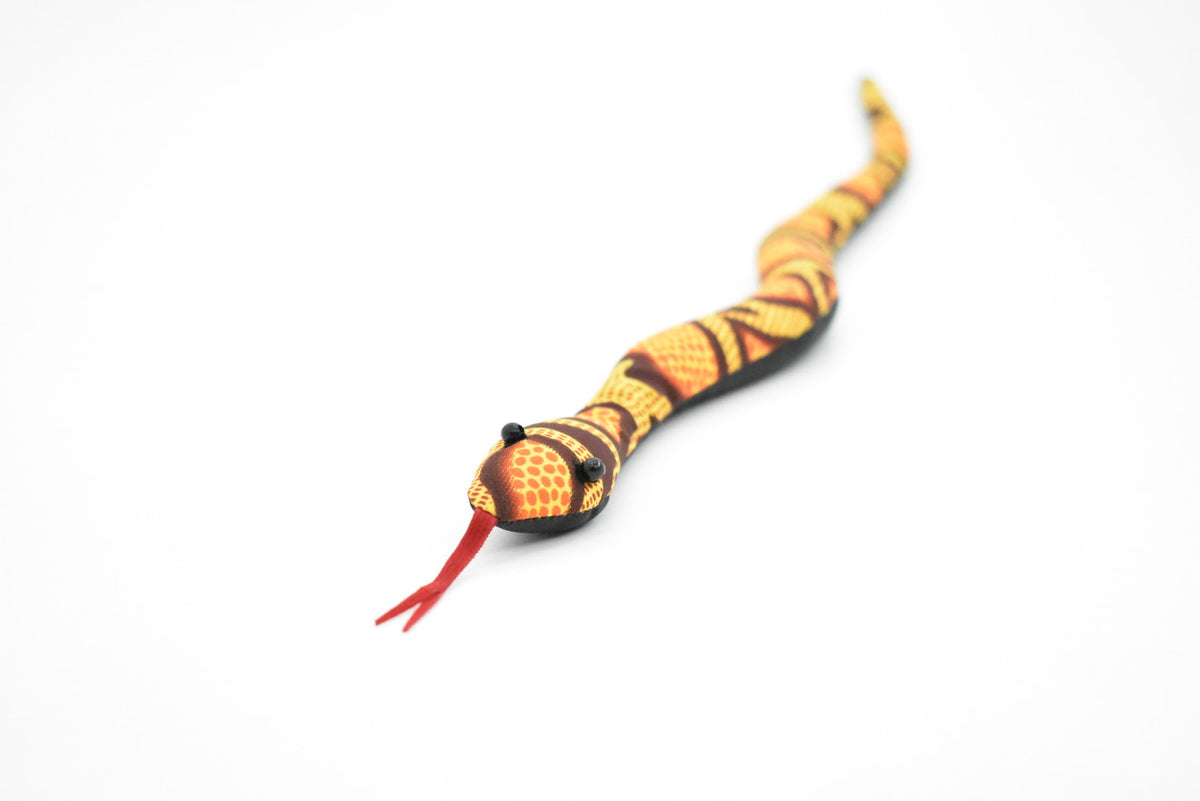 Snake, Reptiles, Orange, Hand Made In Thailand, Sand Creatures, Paper Weight, Bean Bag, Cornhole, Game, Toy, Kids, Educational, Gift,   12 Inches Long.   TH21 BB68