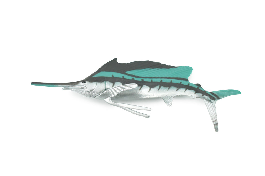 Fish, Sailfish, Billfish, Museum Quality, Hand Painted, Rubber Fish, Realistic Toy Figure, Model, Replica, Kids, Educational, Gift,     7"    CH726 BB164