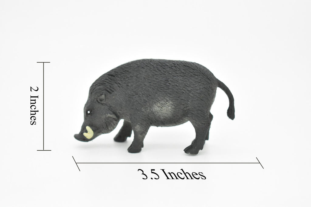 Wild Pig, Wild Boar, Swine, Realistic Rubber Reproduction, Hand Painted Figurines    3.5"     CH150 B247