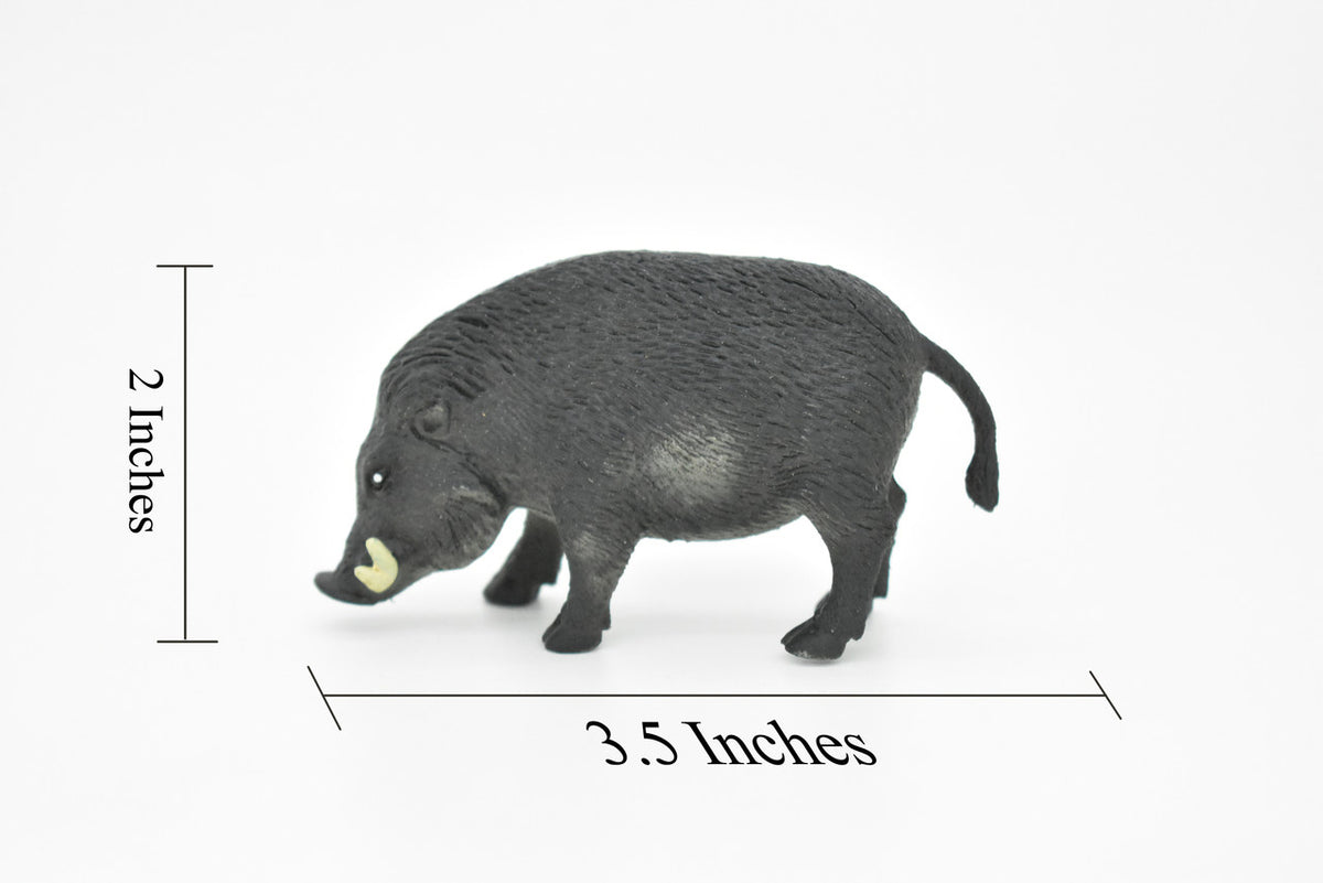 Wild Pig, Wild Boar, Swine, Realistic Rubber Reproduction, Hand Painted Figurines    3.5"     CH150 B247