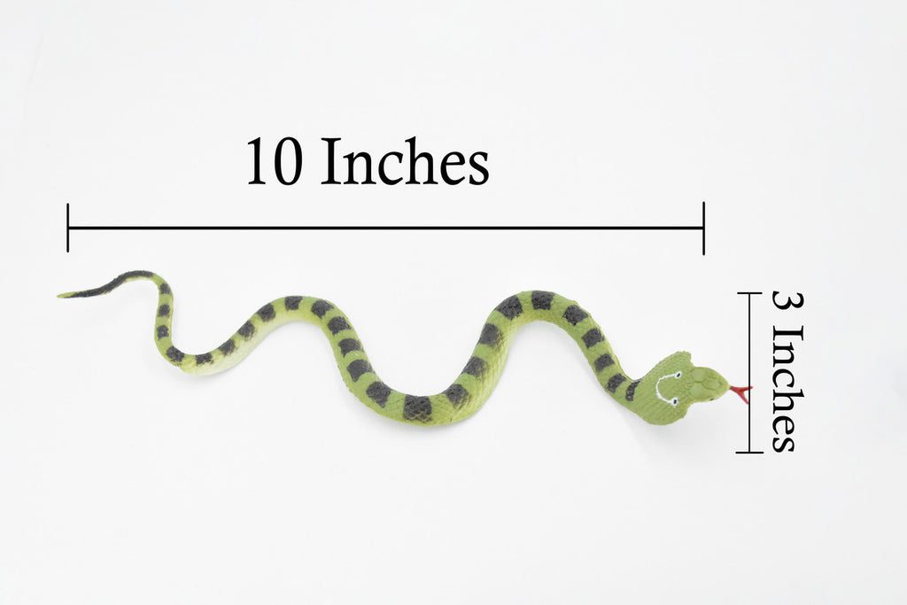 Snake, King Cobra, Green, Rubber Reptile, Educational, Realistic Hand Painted, Figure, Lifelike Model, Figurine, Replica, Gift,      10"       F2085 B142