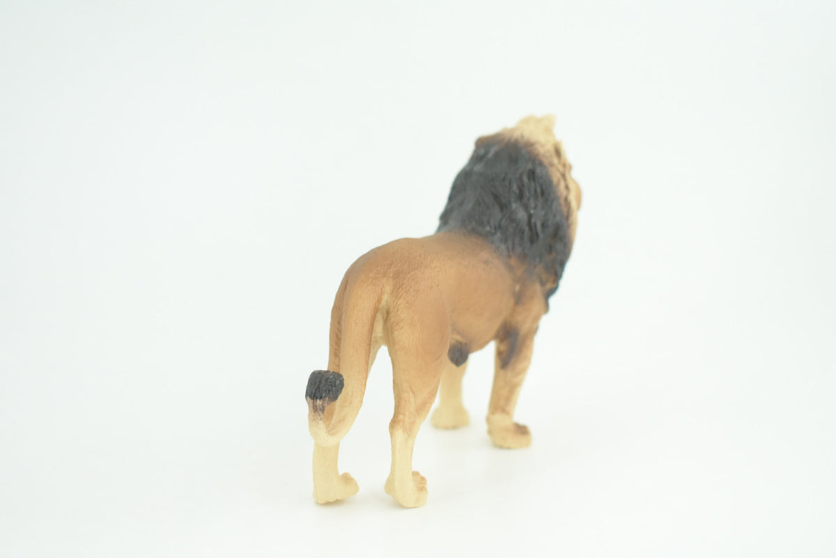 Lion, Male, King of the jungle, Museum Quality, Educational, Hand Painted, Rubber Animal, Realistic, Diorama, Toy, Kids, Gift,   5  Inches.  CH837 BB195