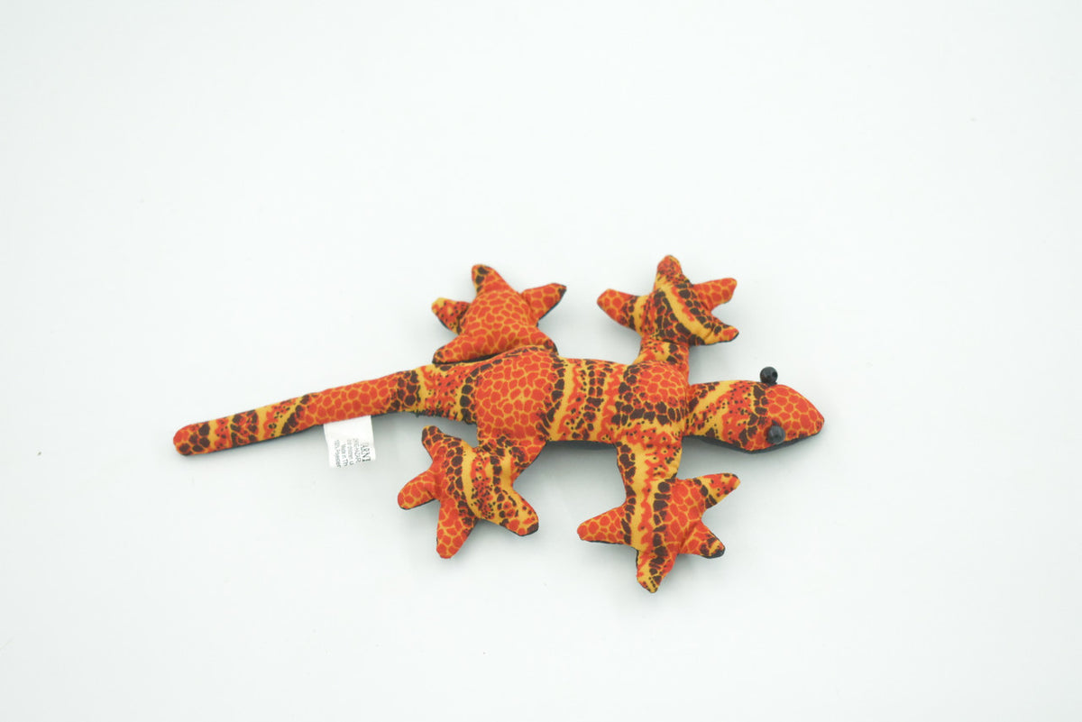 Gecko,  Lizard, Reptiles, Orange, Hand Made In Thailand, Sand Creatures, Paper Weight, Bean Bag, Cornhole, Game, Toy, Kids, Educational, Gift,  5  Inches.    TH33   BB304    Colors May Vary