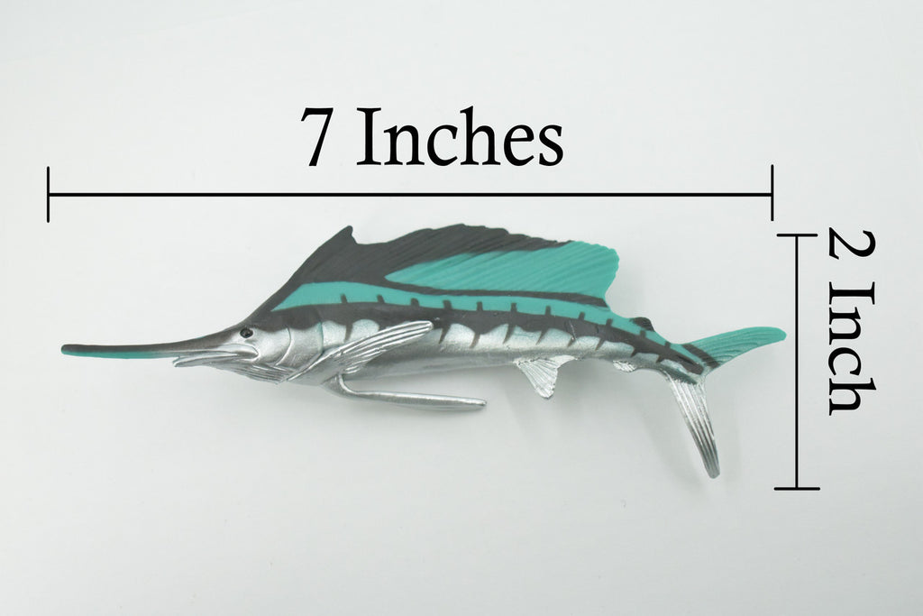 Fish, Sailfish, Billfish, Museum Quality, Hand Painted, Rubber Fish, Realistic Toy Figure, Model, Replica, Kids, Educational, Gift,     7"    CH726 BB164