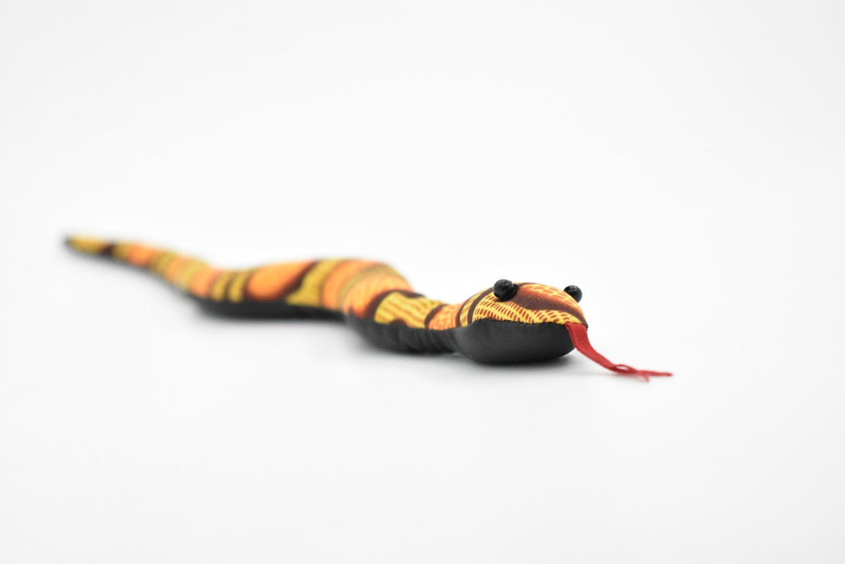 Snake, Reptiles, Orange, Hand Made In Thailand, Sand Creatures, Paper Weight, Bean Bag, Cornhole, Game, Toy, Kids, Educational, Gift,   12 Inches Long.   TH21 BB68
