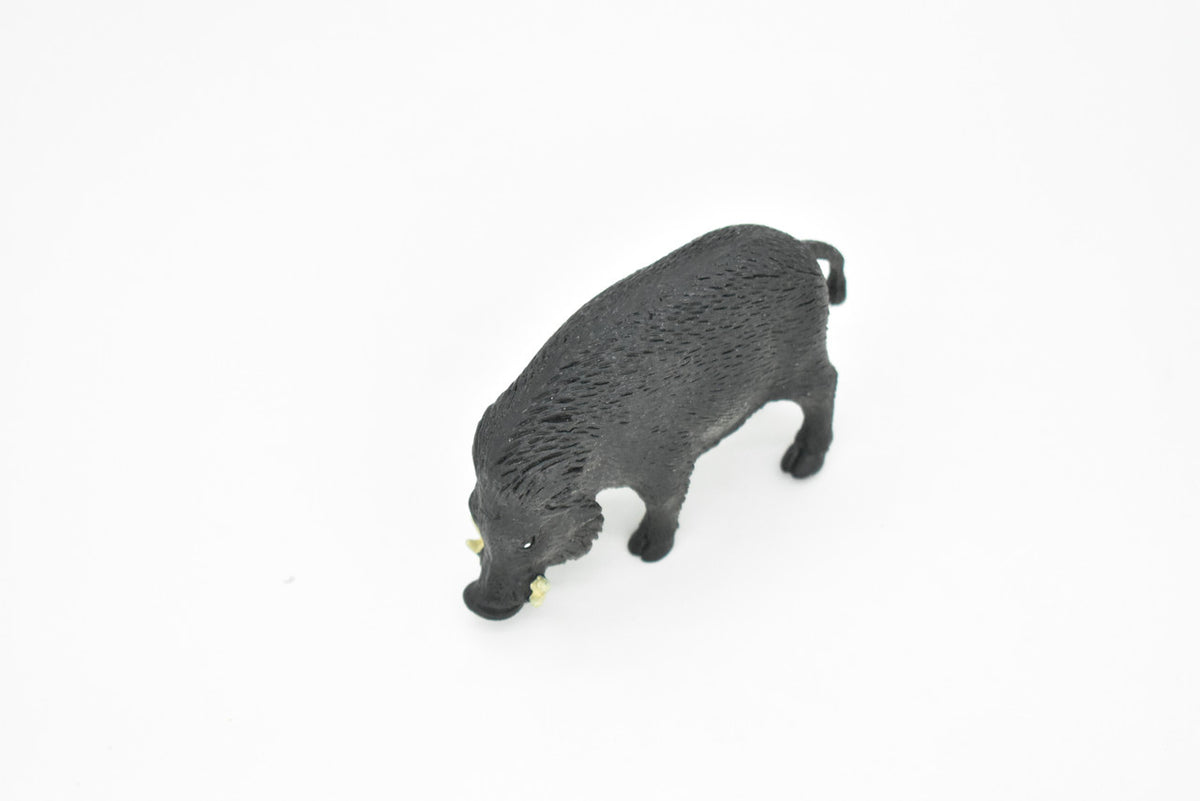Wild Pig, Wild Boar, Swine, Realistic Rubber Reproduction, Hand Painted Figurines    3.5"     CH150 B247