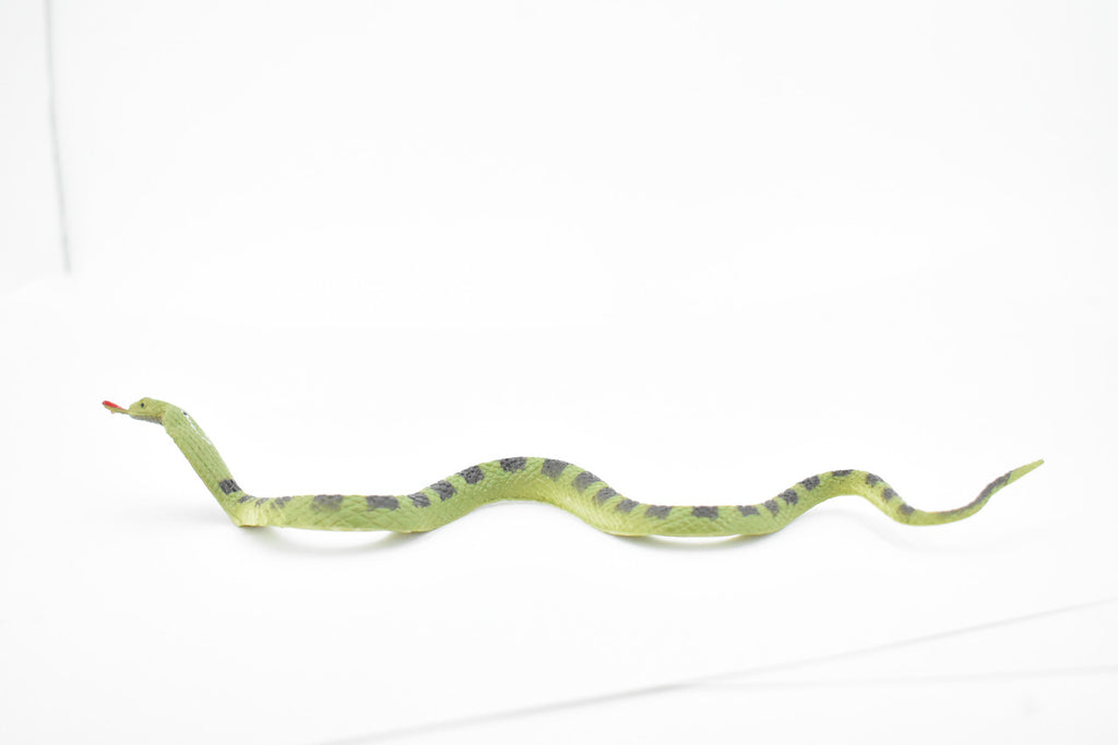 Snake, King Cobra, Green, Rubber Reptile, Educational, Realistic Hand Painted, Figure, Lifelike Model, Figurine, Replica, Gift,      10"       F2085 B142