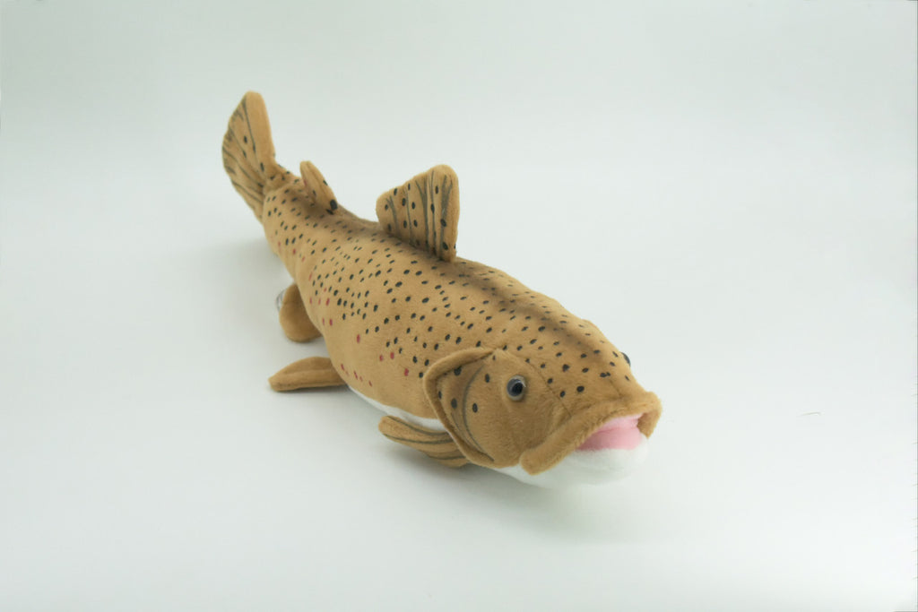 Brown Trout Plush Toy, Realistic Stuffed Animal, Soft Plush Fish, Stuffed Fish, Educational, Toy, Kids, Gift,         17"       F2416 BB53