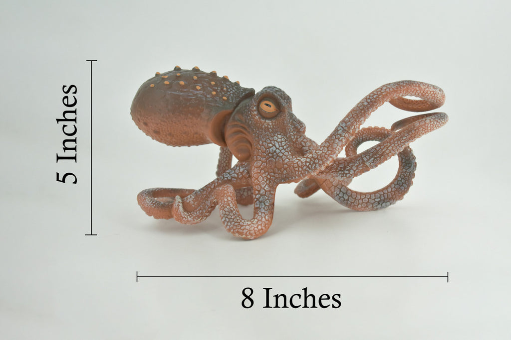 Octopus, Octopodes, Octopoda, Octopi, Ocean, Hand Painted, Rubber Realistic Toy Figure, Diorama, Model, Replica, Kids, Educational, Gift,   8 Inches   CH1000 BB219