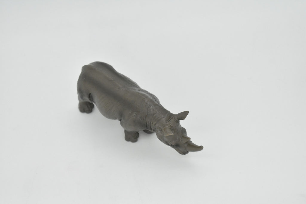 Rhino, Rhinoceros, Museum Quality, Hand Painted, Educational, Rubber Animal, Realistic Toy Figure, Diorama Model, Kids, Gift,      5 Inches.     CH107 BB90