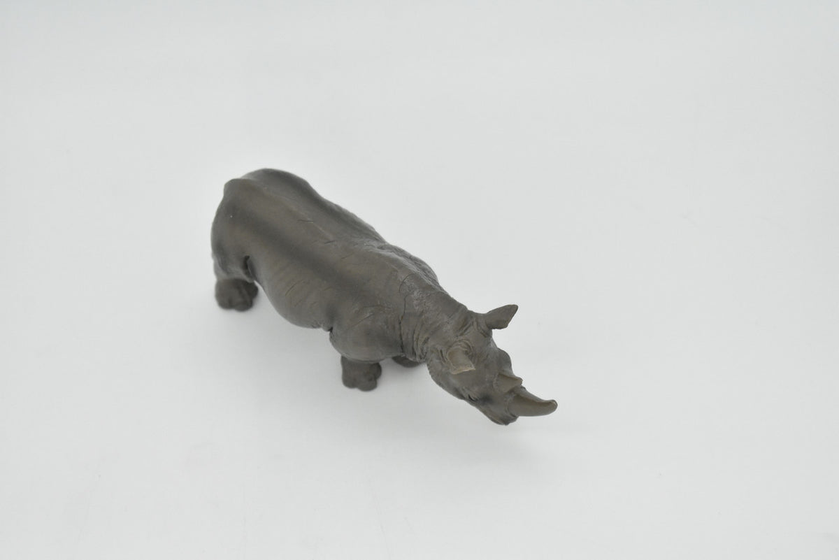 Rhino, Rhinoceros, Museum Quality, Hand Painted, Educational, Rubber Animal, Realistic Toy Figure, Diorama Model, Kids, Gift,      5 Inches.     CH107 BB90