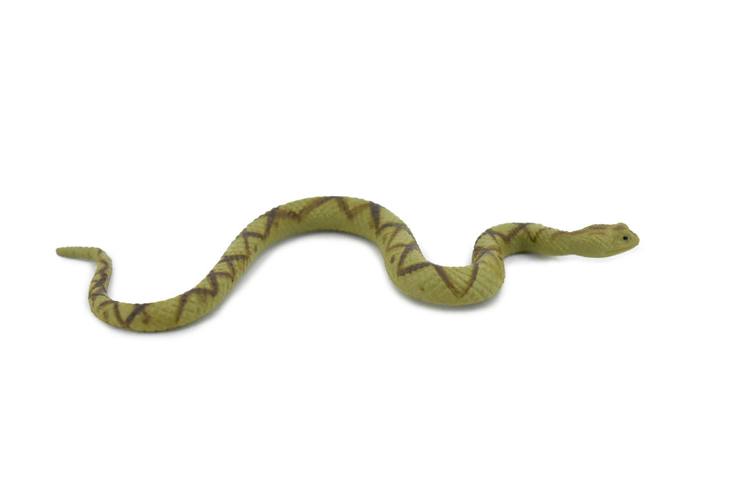 Snake, Diamondback Rattlesnake, Rubber Reptile, Educational, Realistic Hand Painted, Figure, Lifelike Model, Figurine, Replica, Gift,       5 1/2"