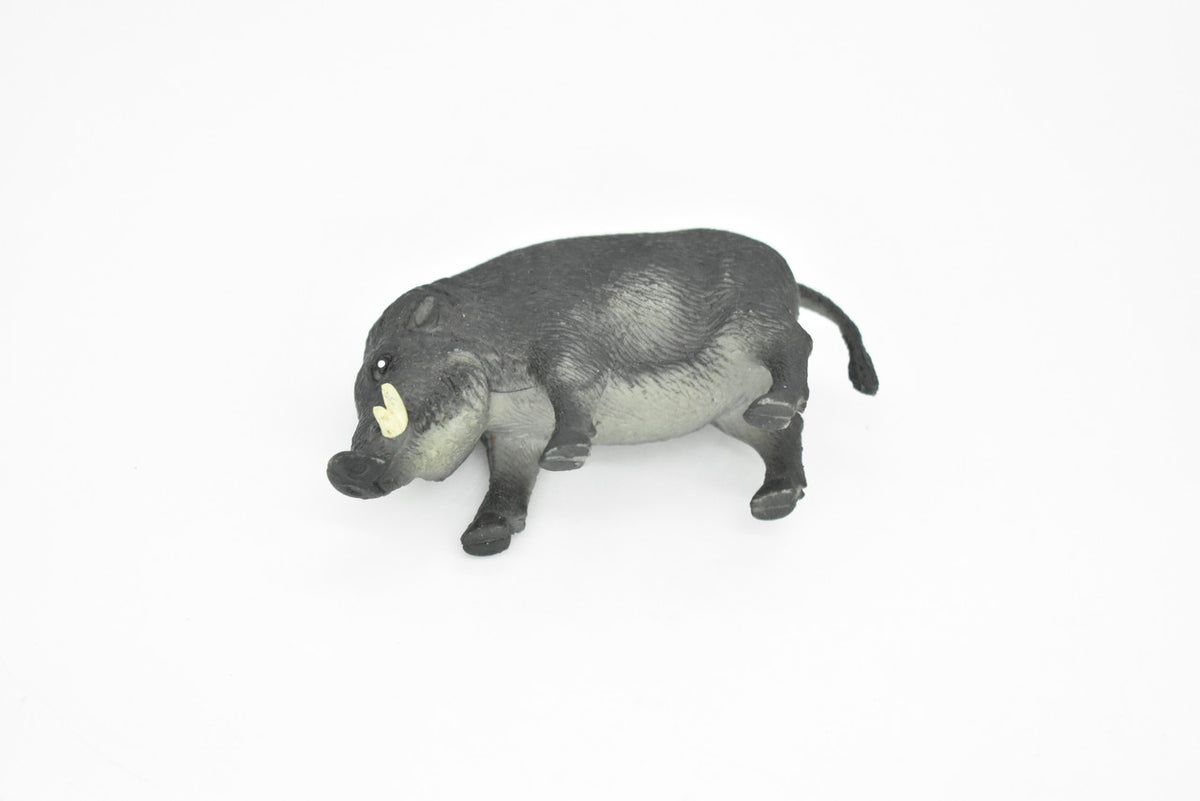 Wild Pig, Wild Boar, Swine, Realistic Rubber Reproduction, Hand Painted Figurines    3.5"     CH150 B247