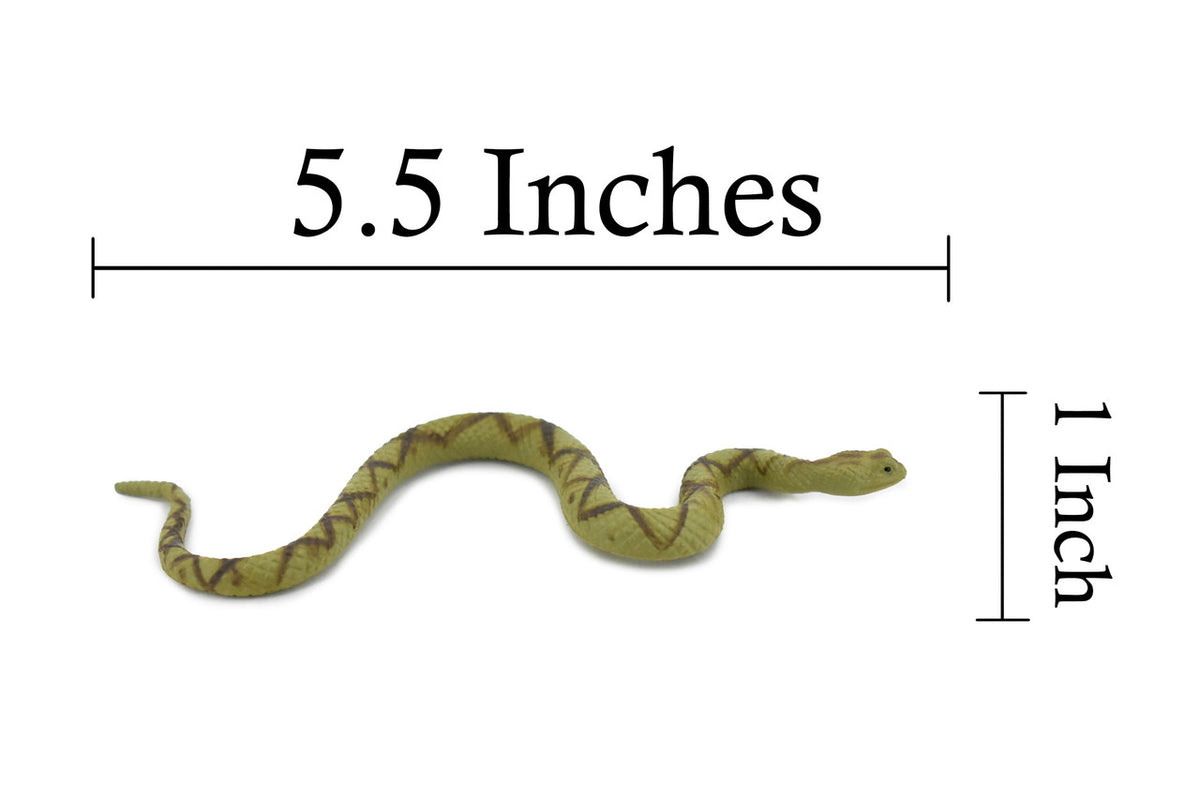 Snake, Diamondback Rattlesnake, Rubber Reptile, Educational, Realistic Hand Painted, Figure, Lifelike Model, Figurine, Replica, Gift,       5 1/2"
