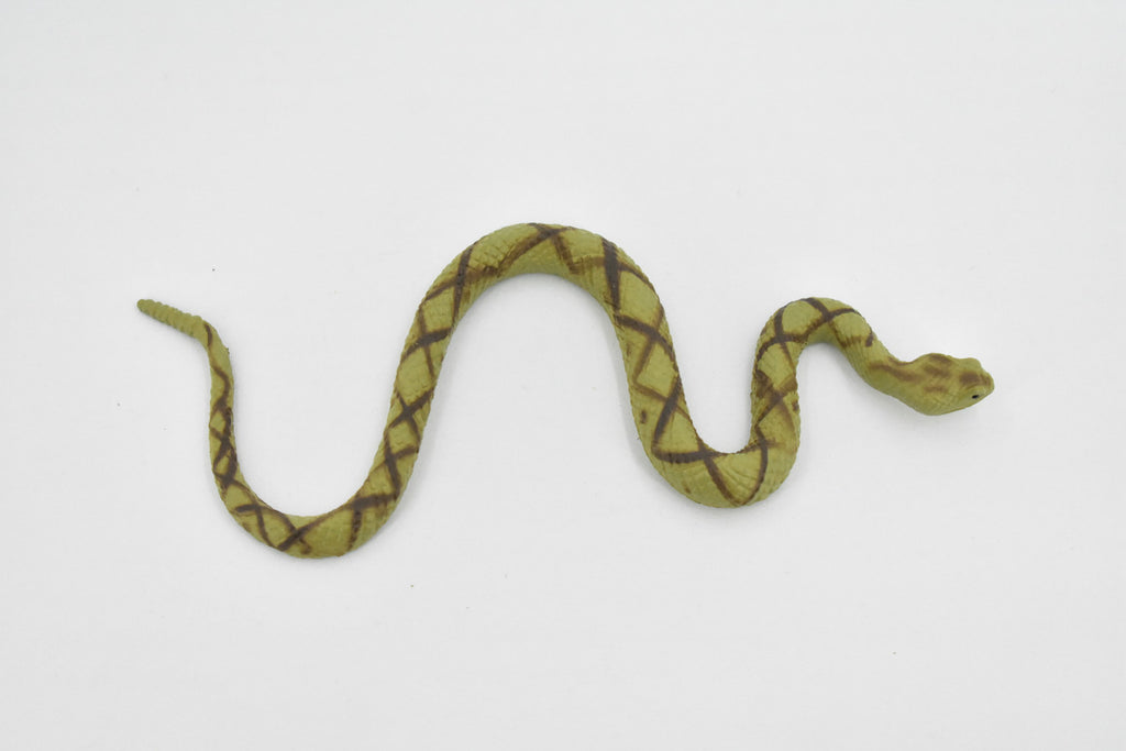 Snake, Diamondback Rattlesnake, Rubber Reptile, Educational, Realistic Hand Painted, Figure, Lifelike Model, Figurine, Replica, Gift,       5 1/2"