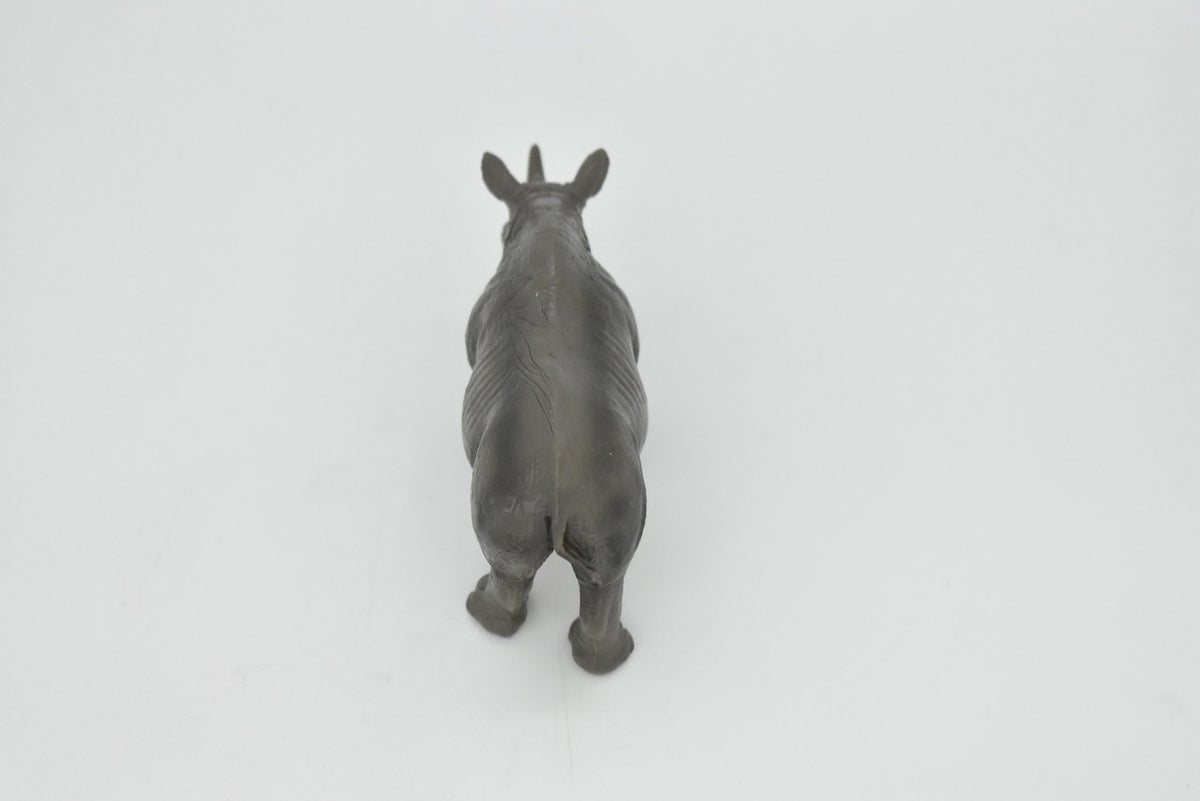 Rhino, Rhinoceros, Museum Quality, Hand Painted, Educational, Rubber Animal, Realistic Toy Figure, Diorama Model, Kids, Gift,      5 Inches.     CH107 BB90