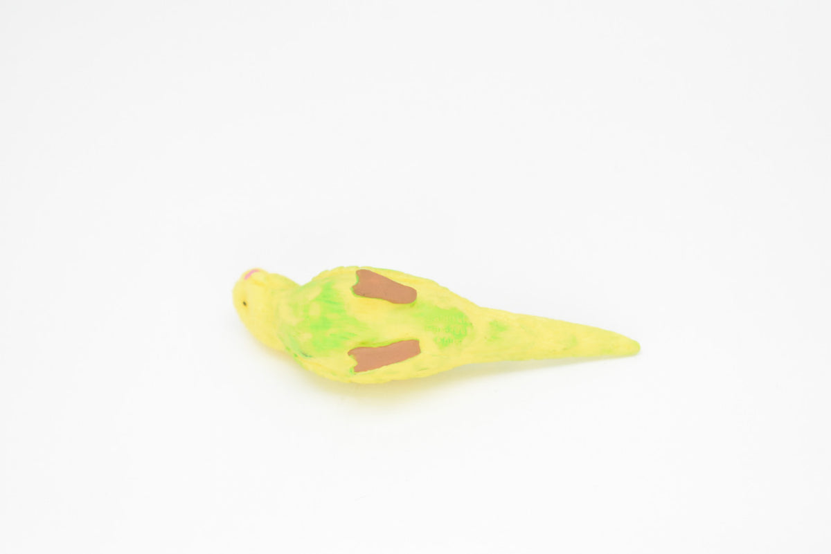 Parakeet, Yellow, Very Nice Rubber Reproduction,  Hand Painted       2 1/2"    F3014 B109