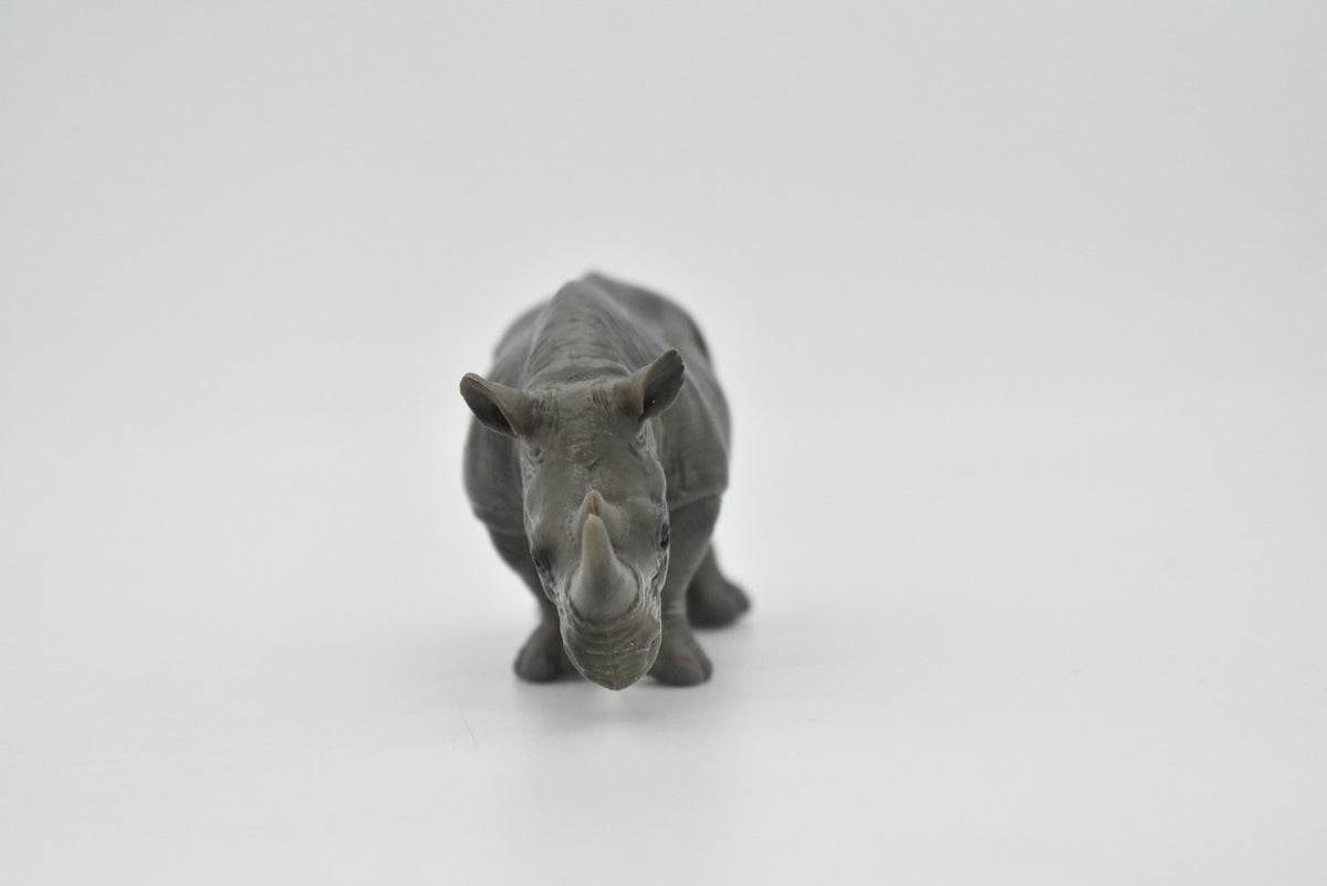 Rhino, Rhinoceros, Museum Quality, Hand Painted, Educational, Rubber Animal, Realistic Toy Figure, Diorama Model, Kids, Gift,      5 Inches.     CH107 BB90