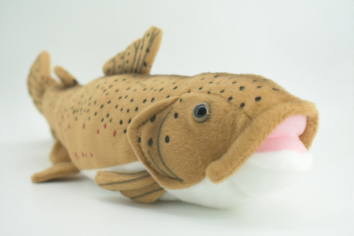 Brown Trout Plush Toy, Realistic Stuffed Animal, Soft Plush Fish, Stuffed Fish, Educational, Toy, Kids, Gift,         17"       F2416 BB53