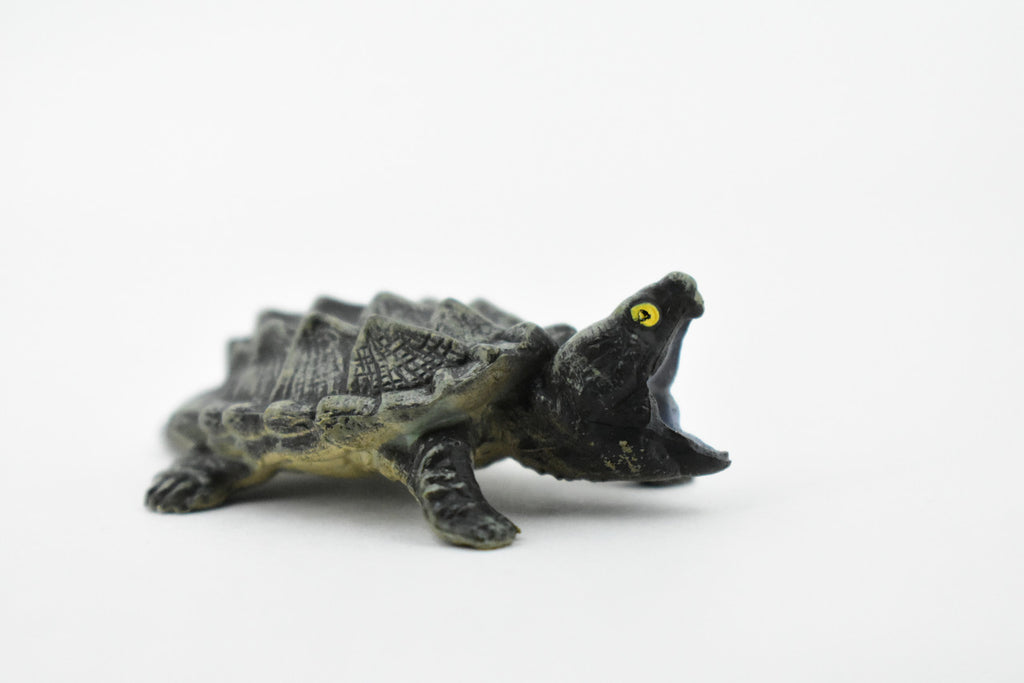 Alligator Snapping Turtle, Reptile, Hand Painted, Museum Quality, Educational, Realistic Toy Figure, Diorama Model, Kids,   2 1/2 Inches. 