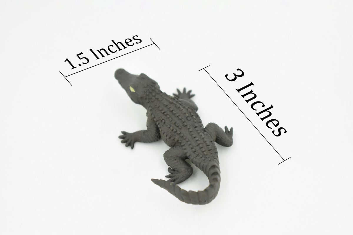 Alligator, Crocodile, Rubber Toy Reptile, Realistic Figure, Model, Replica, Kids, Educational, Gift,       3"       F4479-B213