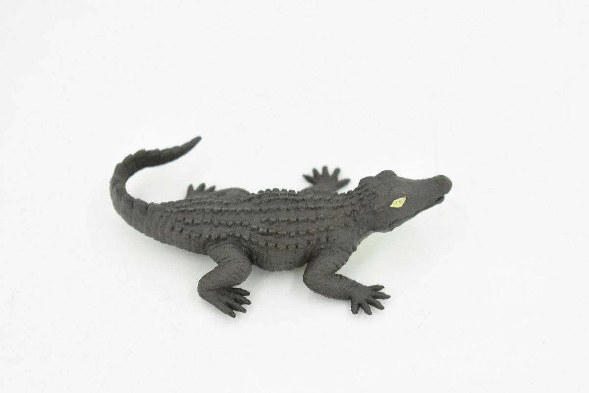 Alligator, Crocodile, Rubber Toy Reptile, Realistic Figure, Model, Replica, Kids, Educational, Gift,       3"       F4479-B213