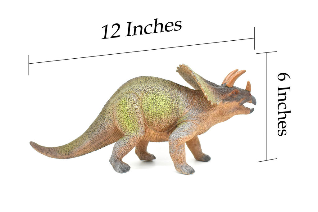 Triceratops, Dinosaur, Cretaceous period, Museum Quality, Realistic, Educational, Hand Painted, Lifelike Design, Diorama Model, Replica, Toy, 14 Inches  