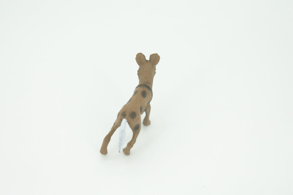 African Wild Dog, Painted Wolf, African Hunting Dog, Hand Painted, Educational, Rubber Animal, Realistic Figure, Lifelike, Gift,    2 "   SF52 B58
