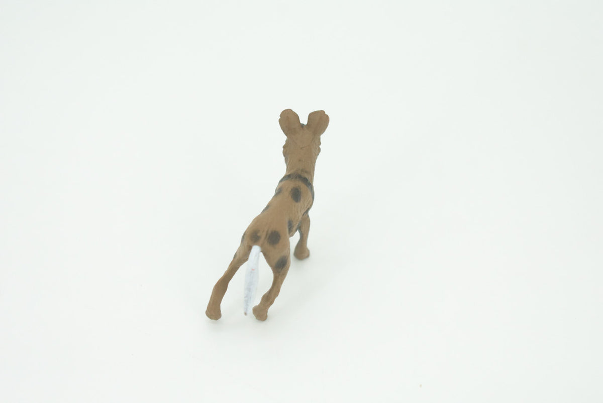 African Wild Dog, Painted Wolf, African Hunting Dog, Hand Painted, Educational, Rubber Animal, Realistic Figure, Lifelike, Gift,    2 "   SF52 B58