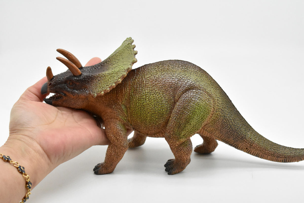 Triceratops, Dinosaur, Cretaceous period, Museum Quality, Realistic, Educational, Hand Painted, Lifelike Design, Diorama Model, Replica, Toy, 14 Inches  