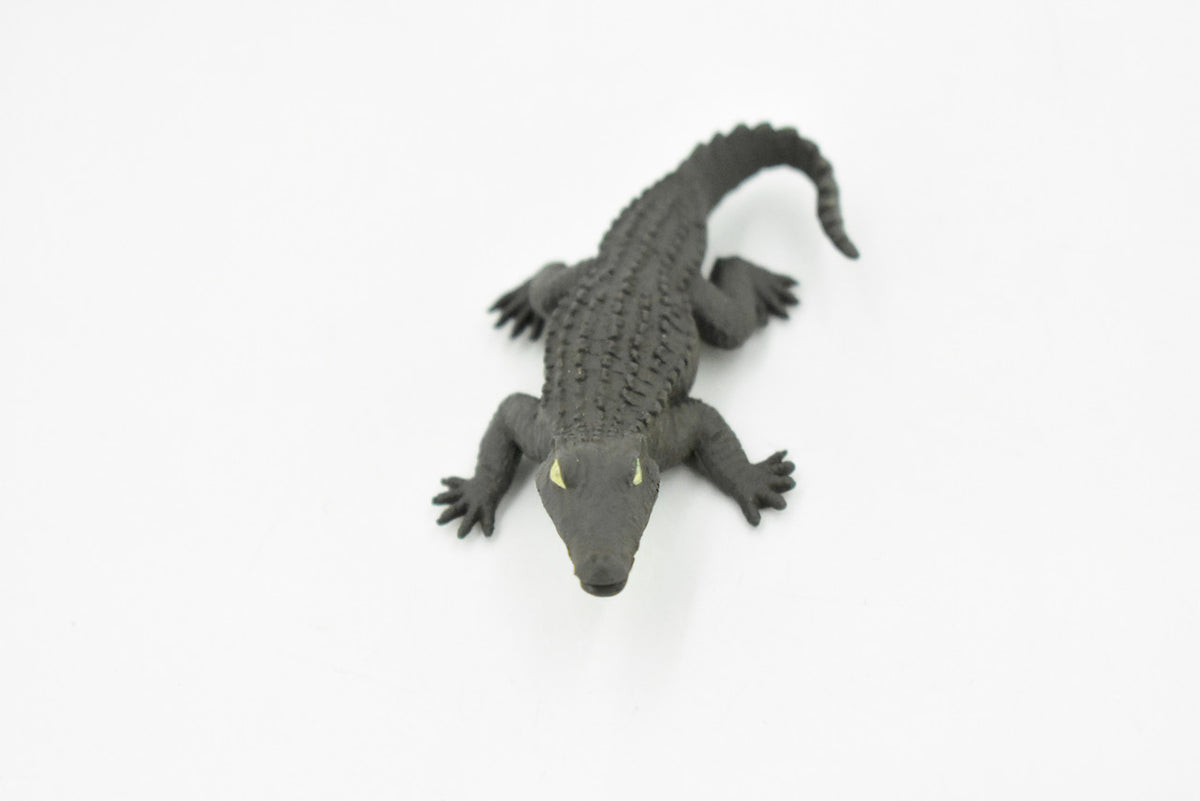 Alligator, Crocodile, Rubber Toy Reptile, Realistic Figure, Model, Replica, Kids, Educational, Gift,       3"       F4479-B213